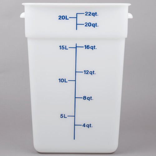 Cambro Poly 22 Quart Square Food Storage Container White ( Case of 6 )