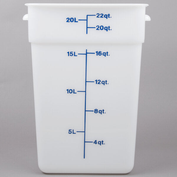 Cambro Poly 22 Quart Square Food Storage Container White ( Case of 6 )