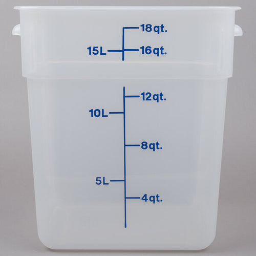 Cambro CamSquares 18 Quart Food Storage Container Translucent ( Case of 6 )