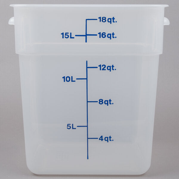 Cambro CamSquares 18 Quart Food Storage Container Translucent ( Case of 6 )
