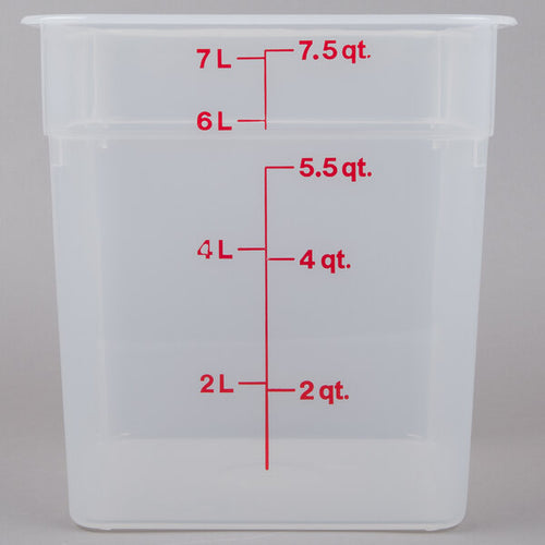 Cambro Translucent 8 Quart Square Food Storage Container ( Case of 6 )