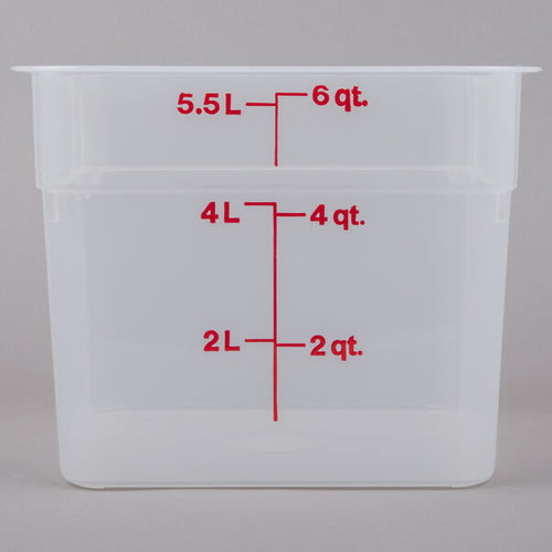 Cambro Translucent 6 Quart Square Food Storage Container ( Case of 6 )