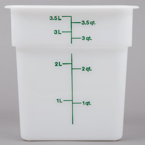 Cambro Poly 4 Quart Square Food Storage Container White ( Case of 6 )