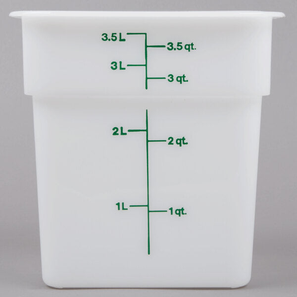 Cambro Poly 4 Quart Square Food Storage Container White ( Case of 6 )