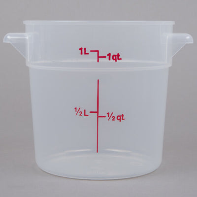 Cambro Translucent 1 Quart Round Food Storage Container ( Case of 12 )