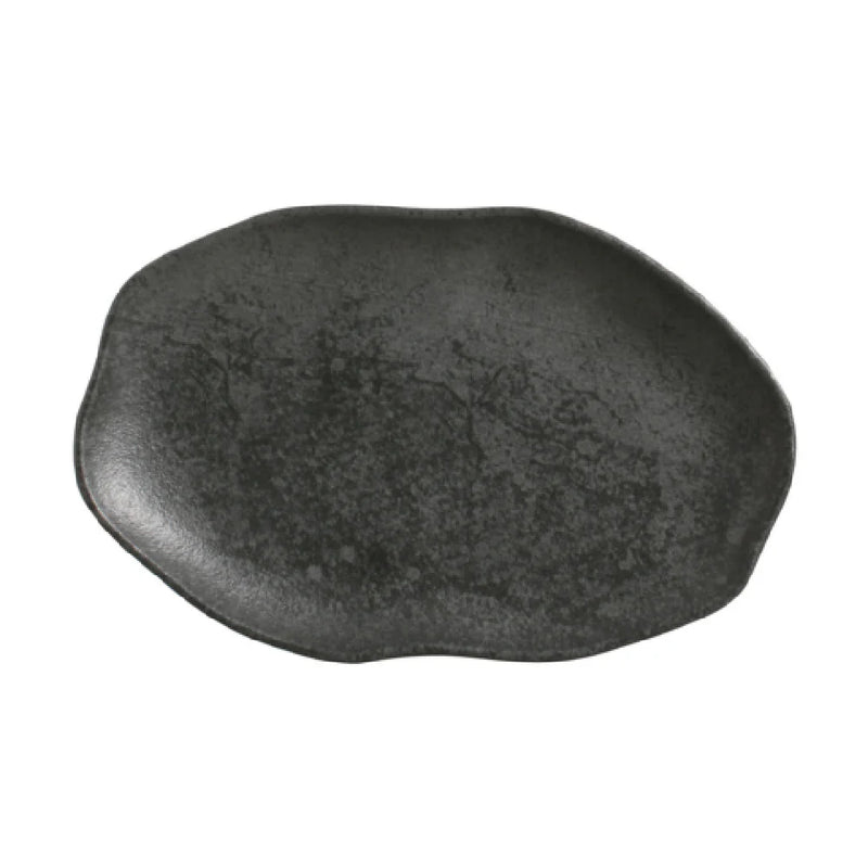 Porto Brasil Shallow Oval Platter 11.81 in. Stoneware Chromium ( Case of 12)