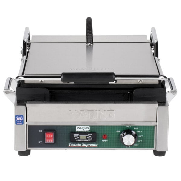 Waring WFG275T Tostato Supremo Smooth Top & Bottom Panini Sandwich Grill with Timer