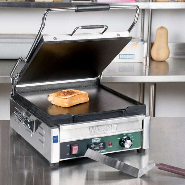 Waring WFG275T Tostato Supremo Smooth Top & Bottom Panini Sandwich Grill with Timer