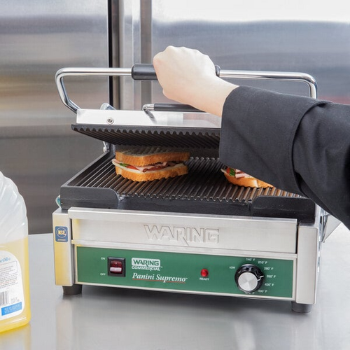 Waring WPG250B Panini Supremo Grooved Top & Bottom Panini Sandwich Grill