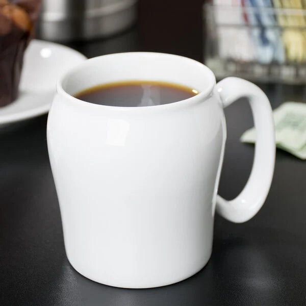 Cambro Classic White Ceramic 8 oz No-Lip Mug