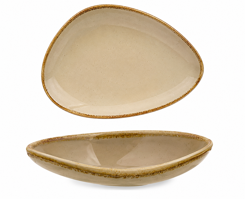 Ariane Island Triangle Deep Plate 29 cm Premium Fine Porcelain Serving Plate ( Case of 3 )