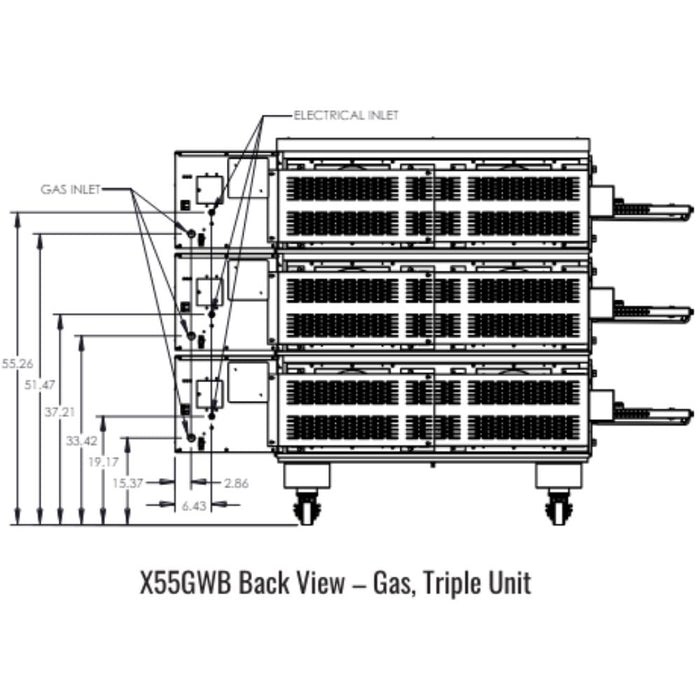 Middleby Marshall X55GWB X-Series Wide Body Gas Conveyor Oven - Single/Double/Triple Stack options Available