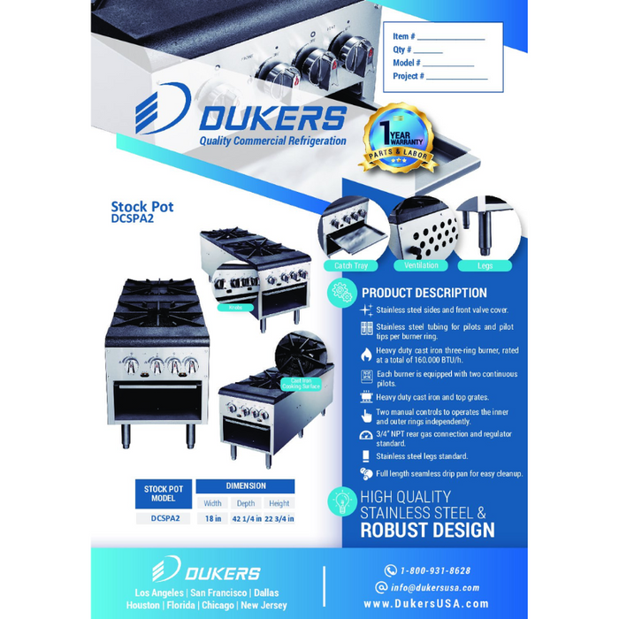 Dukers Stock Pot DCSPA2 Stock Pot Range