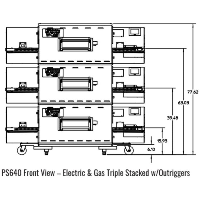 Middleby Marshall PS640 Electric or Gas WOW! Impingement Conveyor Oven - Single/Double/Triple Stack options Available