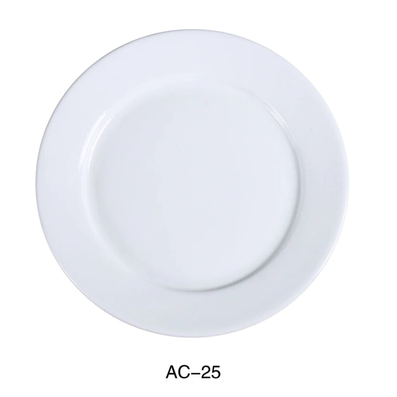 Yanco AC-25 14" Plate, Porcelain, Super White, 6PCS