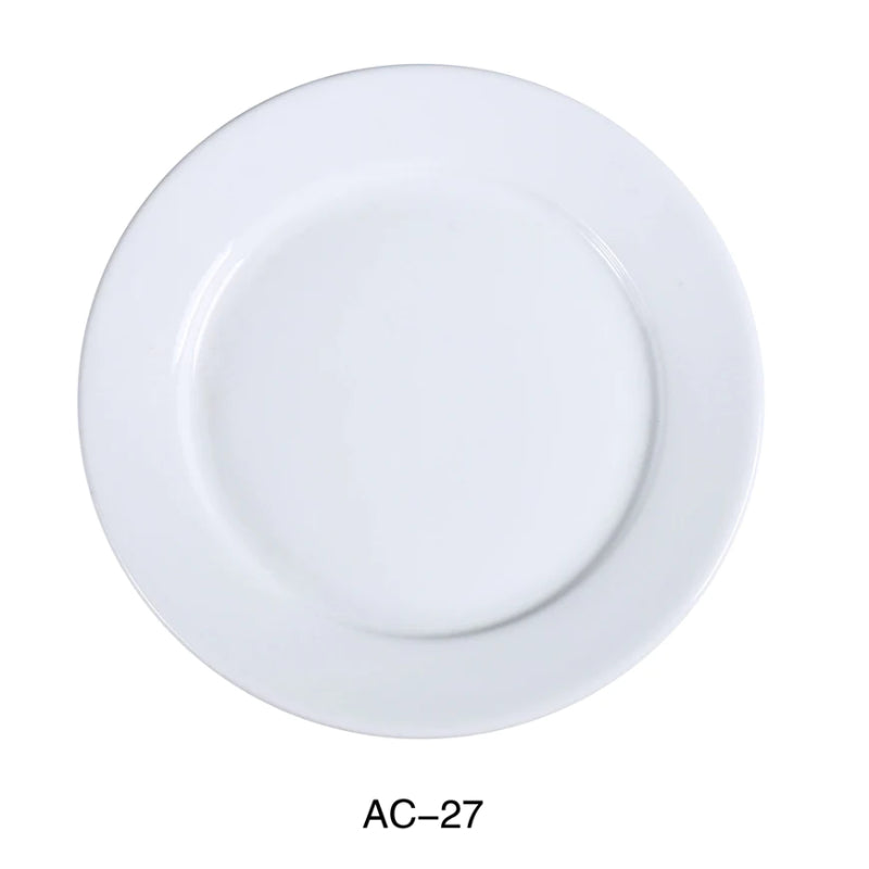 Yanco AC-27 18" Plate, Porcelain, Super White, 2PCS
