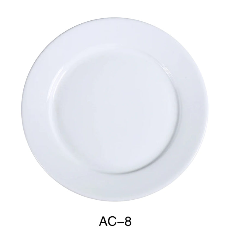 Yanco AC-8 9" Plate, Porcelain, Super White Pack of 24 ( 2 Dz )