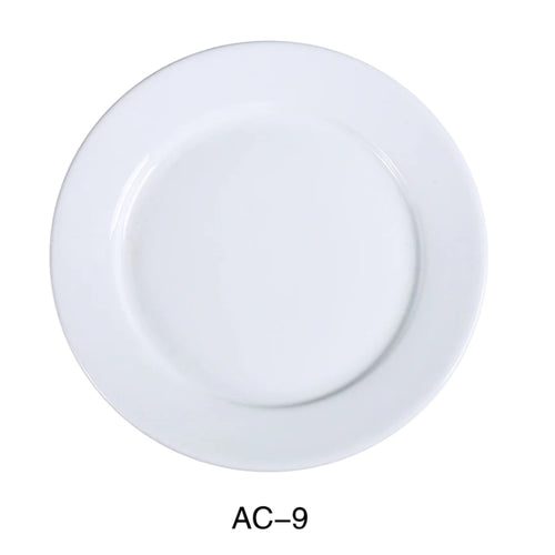 Yanco AC-9 9 1/2" Plate, Porcelain, Super White Pack of 24 ( 2 Dz )