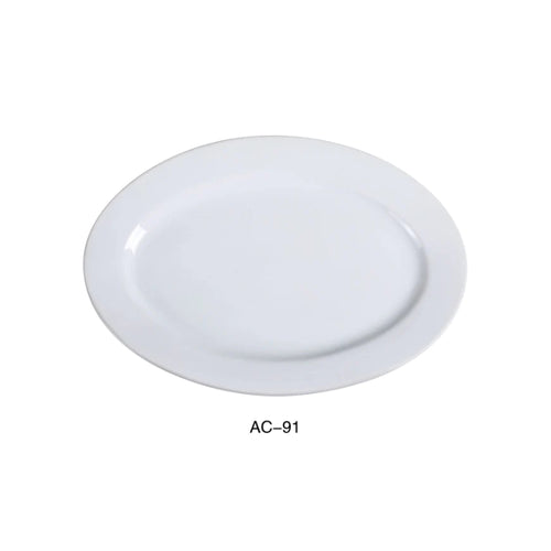 Yanco AC-91 20" X 13" Platter, Porcelain, Super White, 4PCS