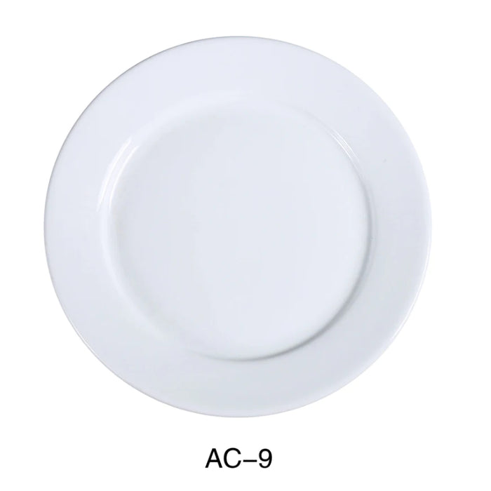 Yanco AC-9 9 1/2" Plate, Porcelain, Super White Pack of 24 ( 2 Dz )