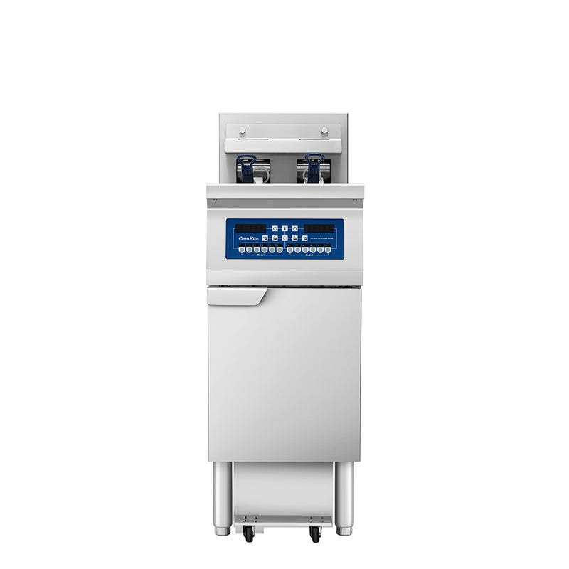 Atosa AEFF-50-1T 50 lb Split-Vat Electric Fryer with Built-In Oil Filtration