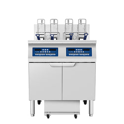 Atosa AEFF-50-2TB Double-Vat Electric Fryer with Split Vat, Automatic Basket Lift and Built-In Filtration