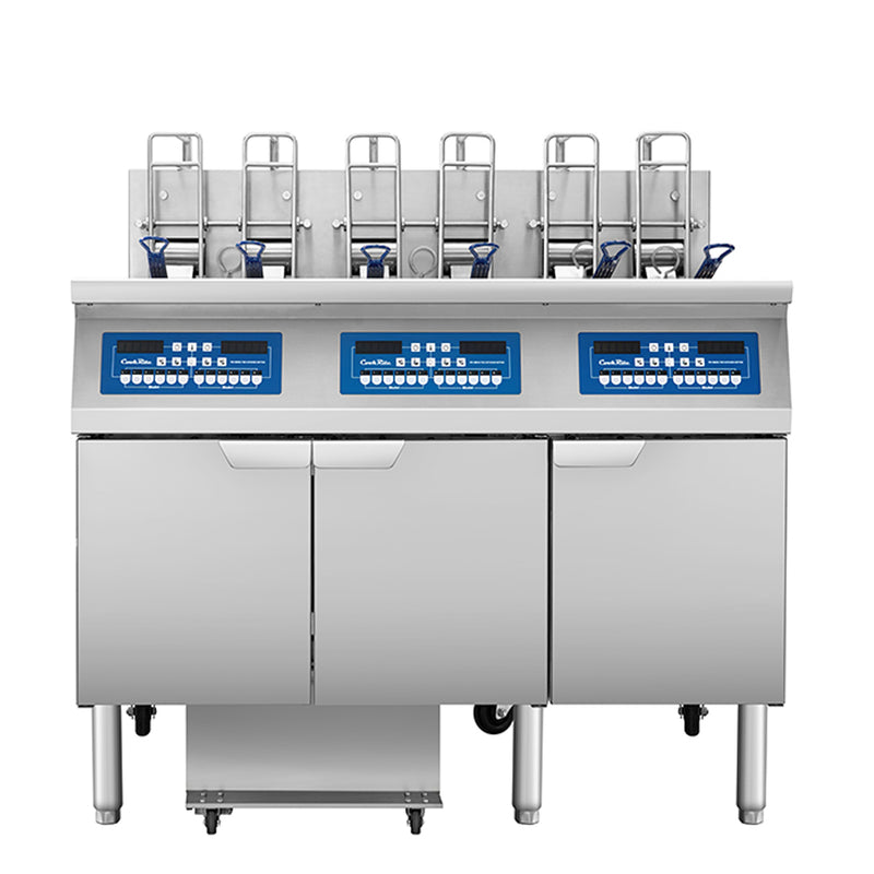 Atosa AEFF-50-3TB Triple-Vat Electric Fryer with Automatic Basket Lift and Split Vat