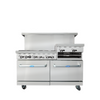 Atosa AGR-6B-24RGB 60″ Commercial Gas Range with 6 Burners, 24″ Raised Griddle & Broiler
