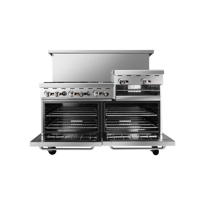 Heavy-duty cast iron burners on Atosa AGR-6B-24RGB gas range