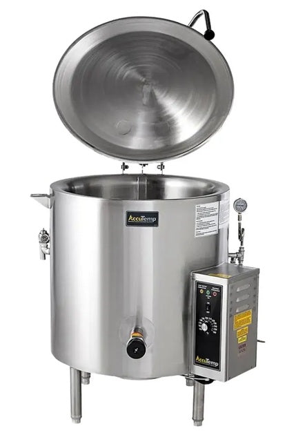 AccuTemp ALLGB-100F Insulated self-Contained Kettle, 100 Gallon Capacity, Gas, 2/3 Jacketed Low Rim Insulated, Non-Tilting, Floor Mounted
