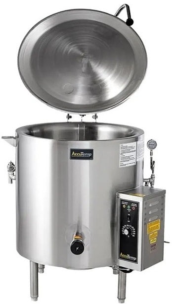 AccuTemp ALLGB-40F Insulated self-Contained Kettle, 40 Gallon Capacity, Gas, 2/3 Jacketed Low Rim Insulated, Non-Tilting, Floor Mount