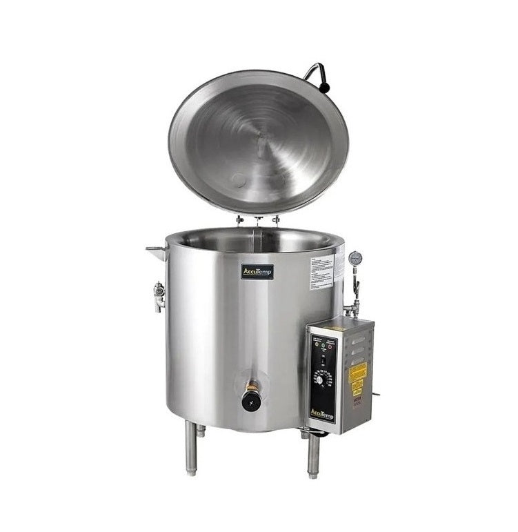 AccuTemp ALLGB-15F Insulated self-Contained Kettle, 15 Gallon Capacity, Gas, 2/3 Jacketed Low Rim Insulated, Non-Tilting, Floor Mount