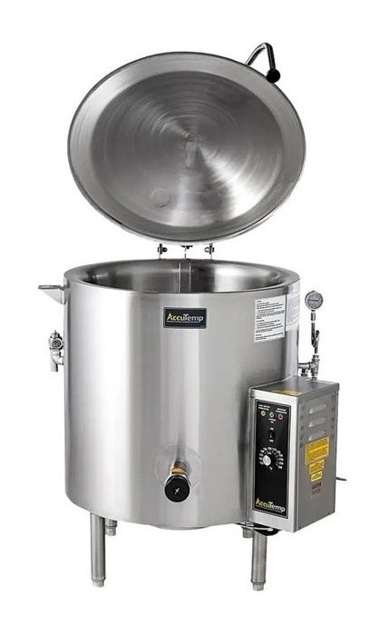 AccuTemp ALLGB-30F Insulated self-Contained Kettle, 30 Gallon Capacity, Gas, 2/3 Jacketed Low Rim Insulated, Non-Tilting, Floor Mount