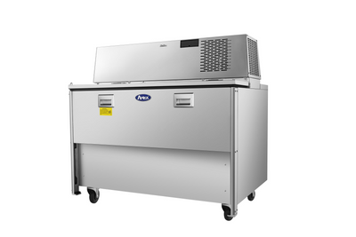 Heavy-duty variable capacity compressor on Atosa refrigerated milk storage unit