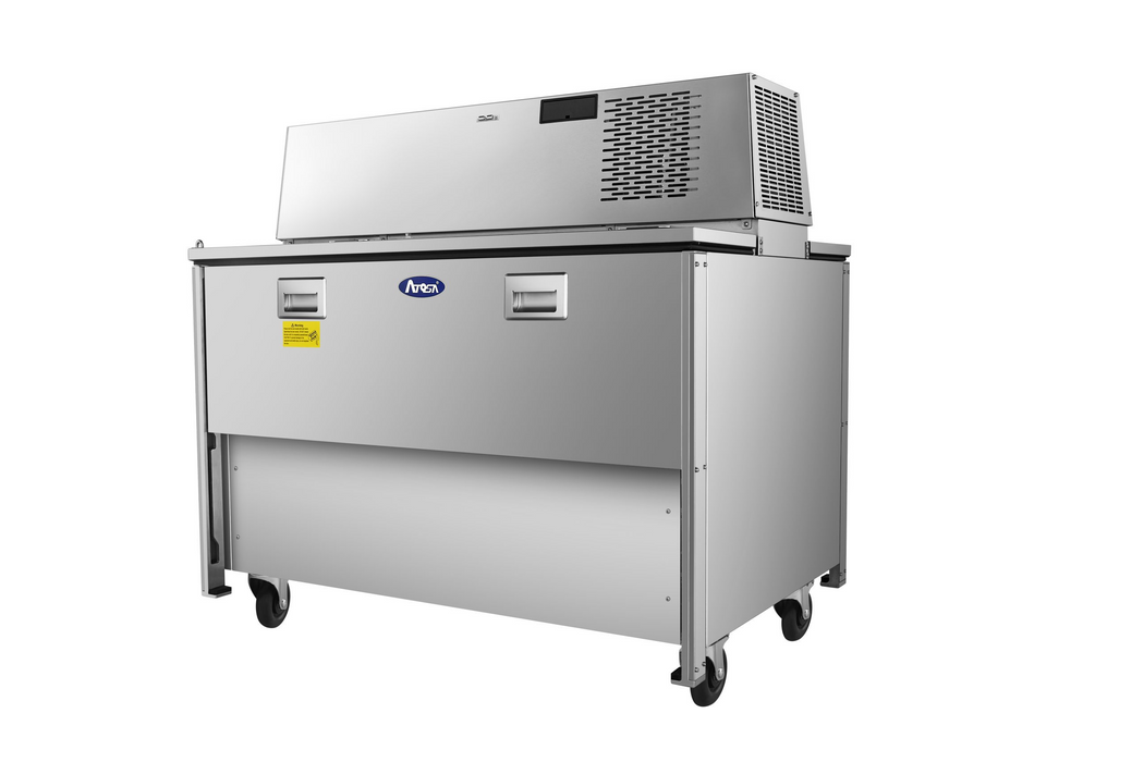 Heavy-duty variable capacity compressor on Atosa refrigerated milk storage unit