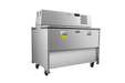 Side profile of Atosa 12-crate milk cooler in cafeteria or institutional setting