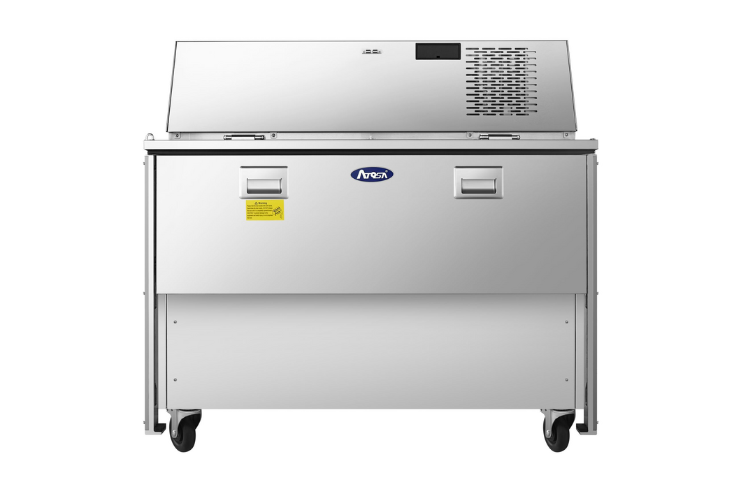 Atosa 12-crate forced air milk cooler with stainless steel finish