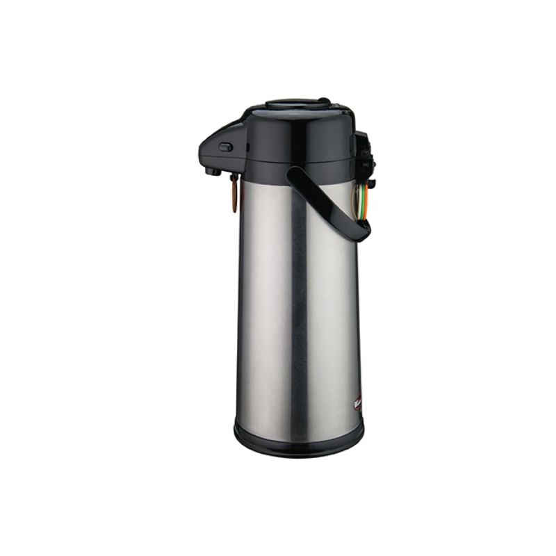 Stainless Tea/ Coffee Server With Glass-Lined Steel Body With Push Button 3.0 Liter by Winco