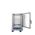 Front view of Atosa heated holding cabinet with caster wheels