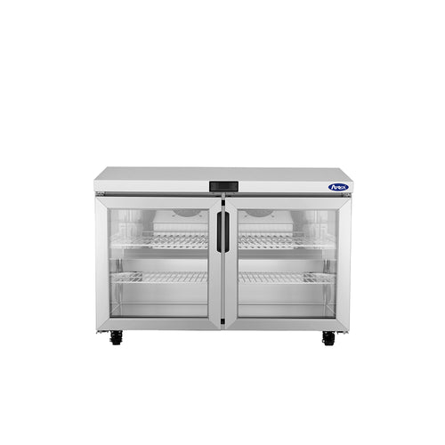 Atosa AUR48GD 48" Glass Door Undercounter Refrigerator, 11.8 Cu. Ft.
