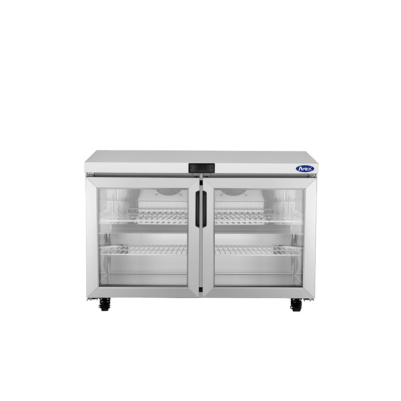 Atosa AUR48GD 48" Glass Door Undercounter Refrigerator, 11.8 Cu. Ft.