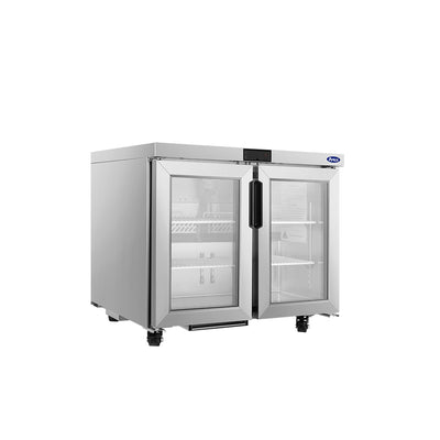 Atosa AUR48GD 48" Glass Door Undercounter Refrigerator, 11.8 Cu. Ft.