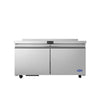 Atosa 60 Inch Two Door Worktop Freezer with Backsplash Commercial Stainless Steel Freezer