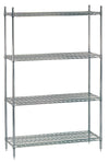 Advance Tabco ECC-1848 Chrome Wire Shelving Unit, 48"W x 18"D x 63"H