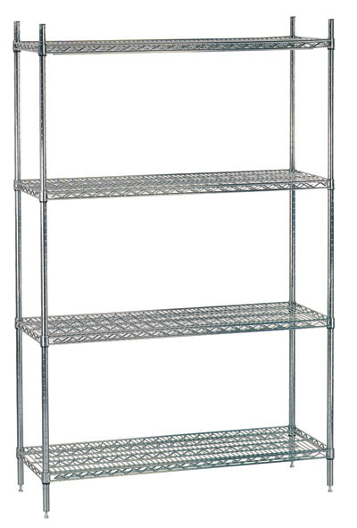 Advance Tabco ECC-1860 Chrome Wire Shelving Unit, 60"W x 18"D x 63"H