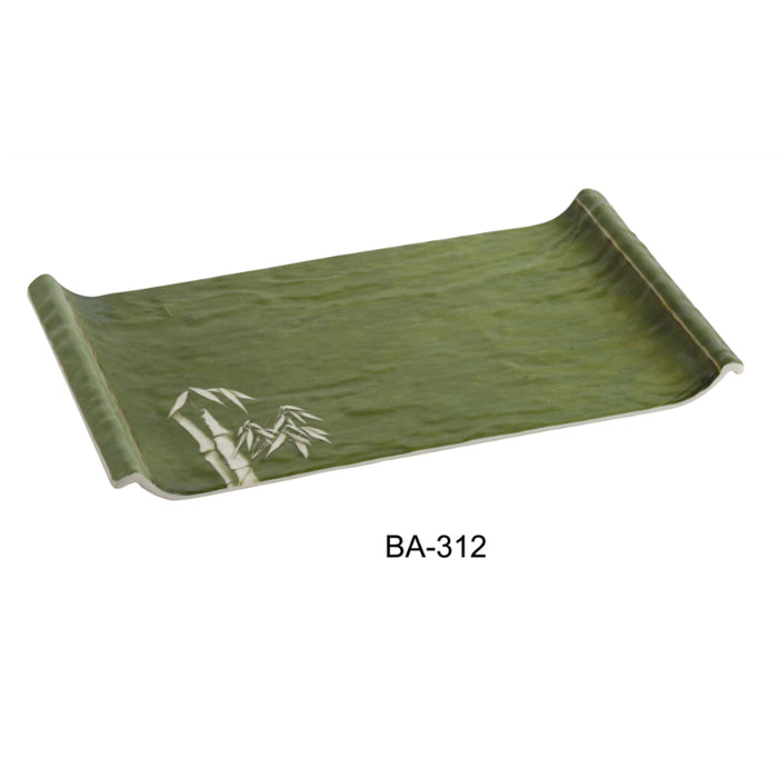 Yanco BA-312 Bamboo Style 12″ X 6.75″ Display Plate, Melamine, Pack of 12 ( 1 Dz)