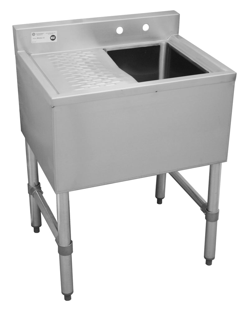 Serv-Ware BAR1B14-CWP-V 14.5" One Compartment Underbar Sink with 3" Backsplash – NSF