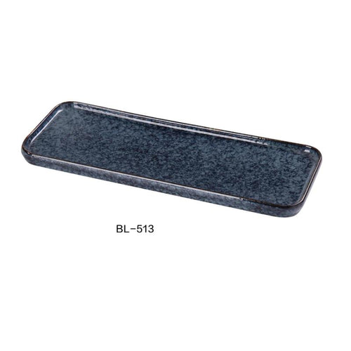 Yanco China BL-513 RECTANGULAR PLATE, Ceramic Blue Star Dinner Plate, Pack of 24 (2Dz)