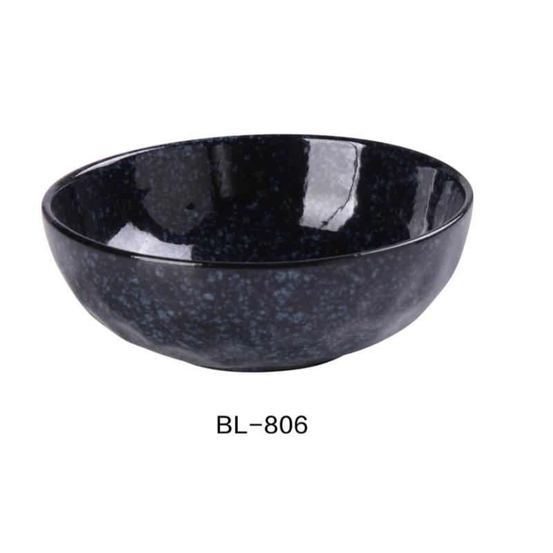 Yanco China BL-806  NAPPIE BOWL 14 OZ, Ceramic Blue Star Nappie Bowl, Pack of 36 (3Dz)