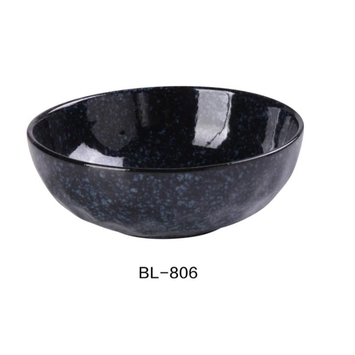 Yanco China BL-806  NAPPIE BOWL 14 OZ, Ceramic Blue Star Nappie Bowl, Pack of 36 (3Dz)